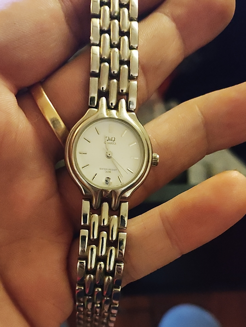 Citizen Silver-Tone Link Bracelet Watch with White Dial